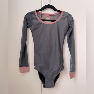 FIVE DANCEWEAR, YOUTH LARGE, LONG SLEEVE, GREY LEOTARD